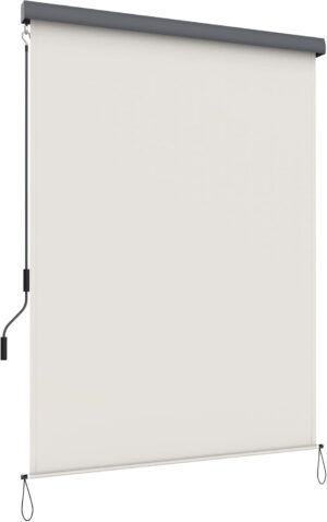 SONGMICS Toldo Vertical con Cajón para Balcón y Terraza, Uso al Aire Libre, Protector Solar Cortavientos Privacidad, Impermeable, 1,4 x 2,5 m (Altura x Longitud), Beige GSA145BE