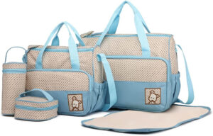 Miss Lulu Bolsos cambiadores para bebés Totes Bolsa de bebé 5 piezas Multifunción Pañales Messenger Bolsa de maternidad hospital Bolsa para pañales Bolso de mano Bandolera Portabiberones con cambiador