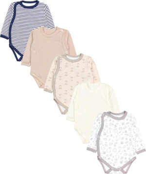 TupTam Body Bebé – Pack de 5 Bodies Bebé Recién Nacido, Body Bebé Niño con Cierre Frontal, 100% Algodón