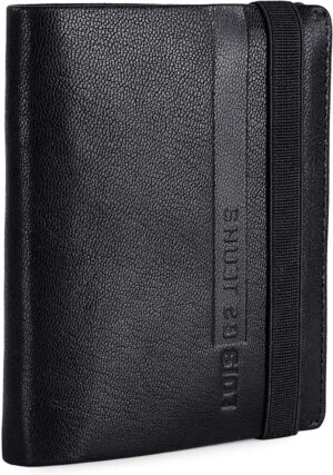 Lois - Stylish men's wallets with high modern design. Compact wallets for men classic style wallet functional wallet., Black/White, Classic