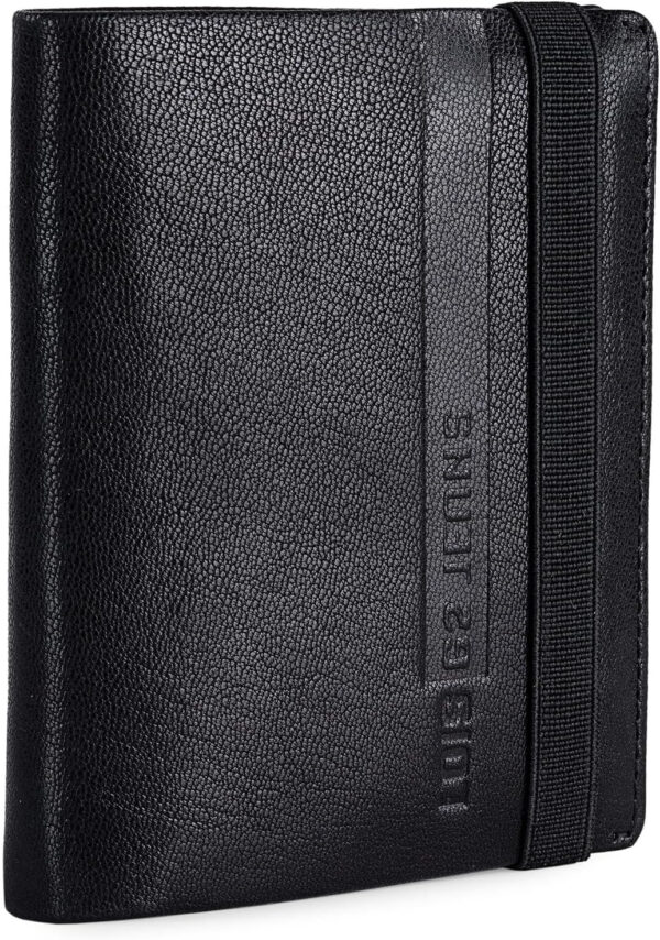 Lois - Stylish men's wallets with high modern design. Compact wallets for men classic style wallet functional wallet., Black/White, Classic