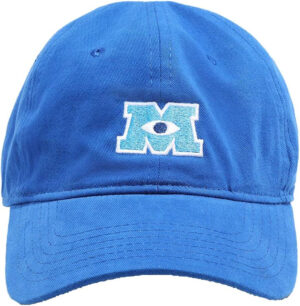 Disney Pixar Monsters Inc Gorra de béisbol ajustable de algodón bordado con ala curva, Gorra, Azul, Talla única Unisex Adulto