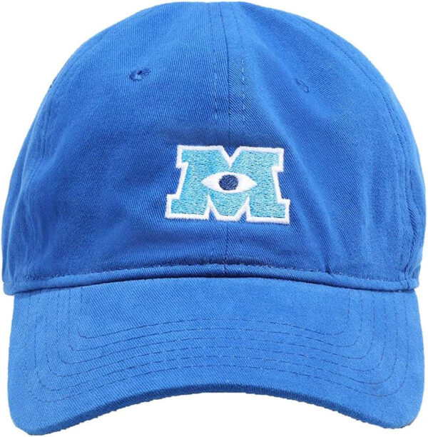 Disney Pixar Monsters Inc Gorra de béisbol ajustable de algodón bordado con ala curva, Gorra, Azul, Talla única Unisex Adulto
