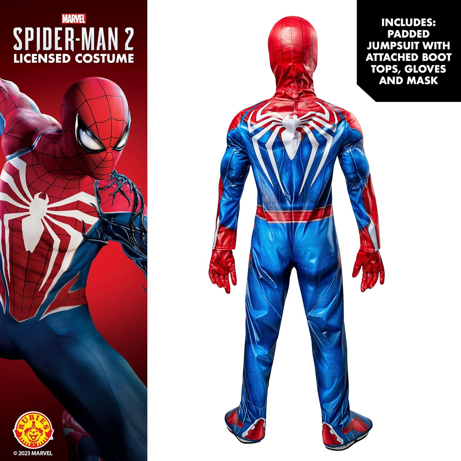 Rubies Disfraz Spiderman Gamer-Verse Premium para niños y niñas, Jumpsuit con cubrebotas, máscara de tela y guantes, Licencia Oficial Marvel para Carnaval, Halloween, Cumpleaños, Navidad - Imagen 2