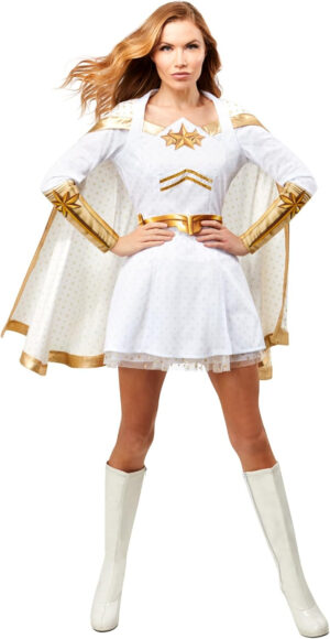 Rubies Disfraz Luz Estelar Deluxe para mujer, Vestido impreso digitalmente, capa y cinturón, Oficial The Boys Starlight para Carnaval, Halloween, Navidad y Fiestas