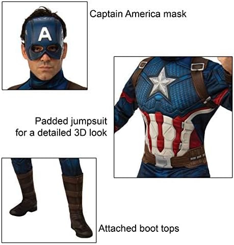 Rubie's Official Avengers Endgame Captain America, Deluxe Adult Mens Costume Halloween - Imagen 2