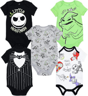 Disney Pesadilla antes de Navidad Jack Skellington Sally Infant Baby Boys Paquete de 5 Monos Multi 18 Meses, multicolor, 18 Meses