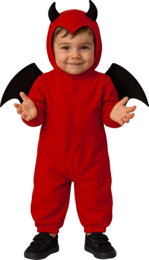 FIESTAS GUIRCA | Disfraz de Pequeño Demonio para Bebés e Infantes - Incluye Alas, Capucha y Mono - Disfraces de Halloween, Diablos y Demonios para Fiestas - Ideal para Niños