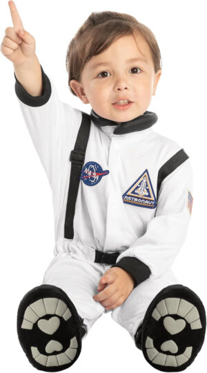 Spooktacular Creations Disfraz de piloto de Astronauta de la NASA para niños trucos de Halloween o tratamiento, fiestas espaciales, disfraz de juego de fantasía.