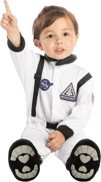 Spooktacular Creations Disfraz de piloto de Astronauta de la NASA para niños trucos de Halloween o tratamiento, fiestas espaciales, disfraz de juego de fantasía.