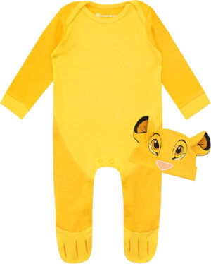 Disney Conjunto de Pijama Entera y Gorro para Niños Bebés El Rey león