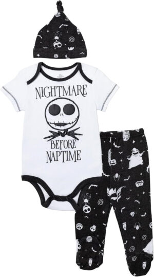Disney Nightmare Before Christmas – Conjunto de 3 piezas para bebé recién nacido a bebé