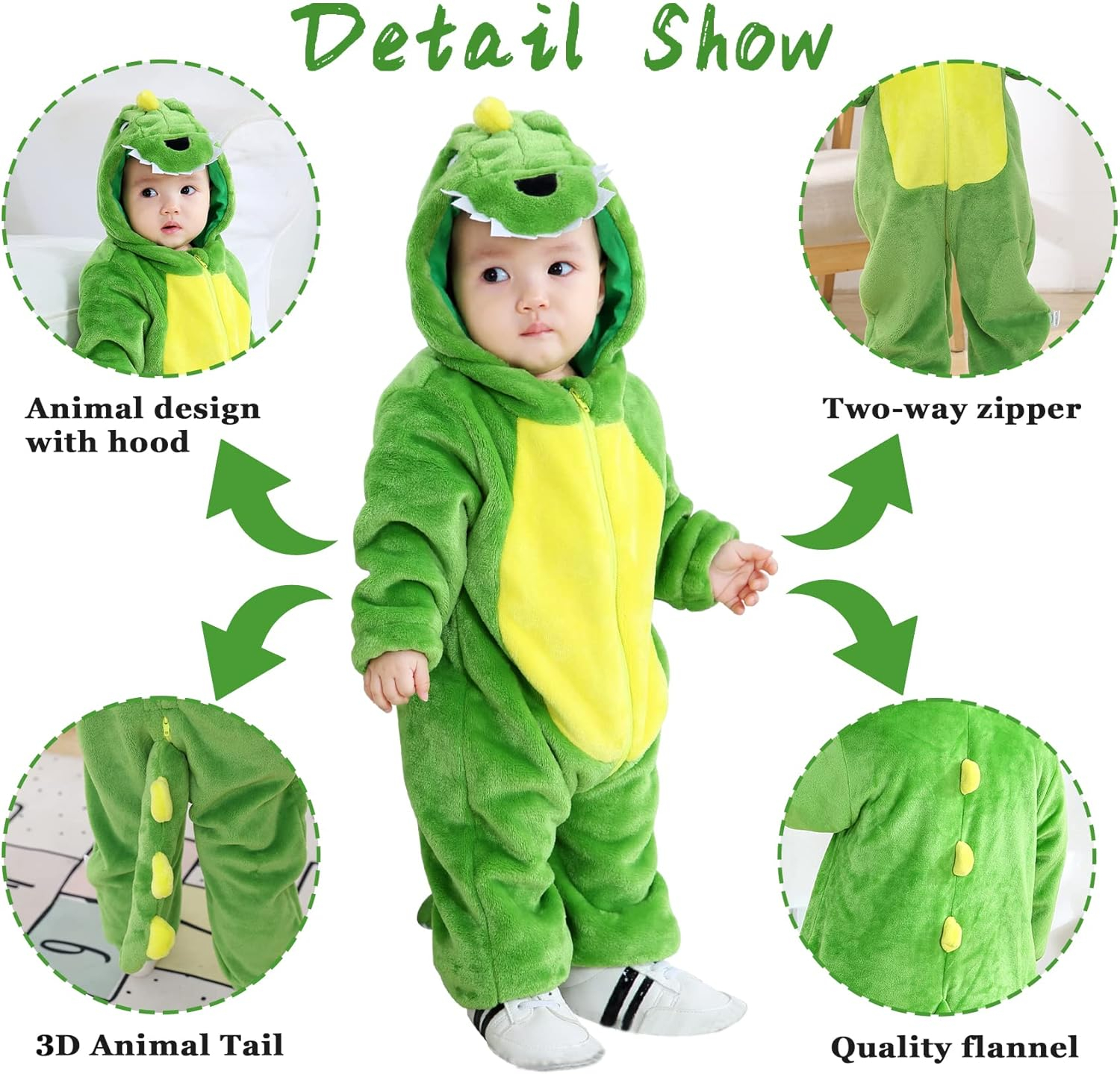 Doladola Bebé Niños Niñas con Capucha Monos para bebés Franela Traje De Animales Ropa - Imagen 2