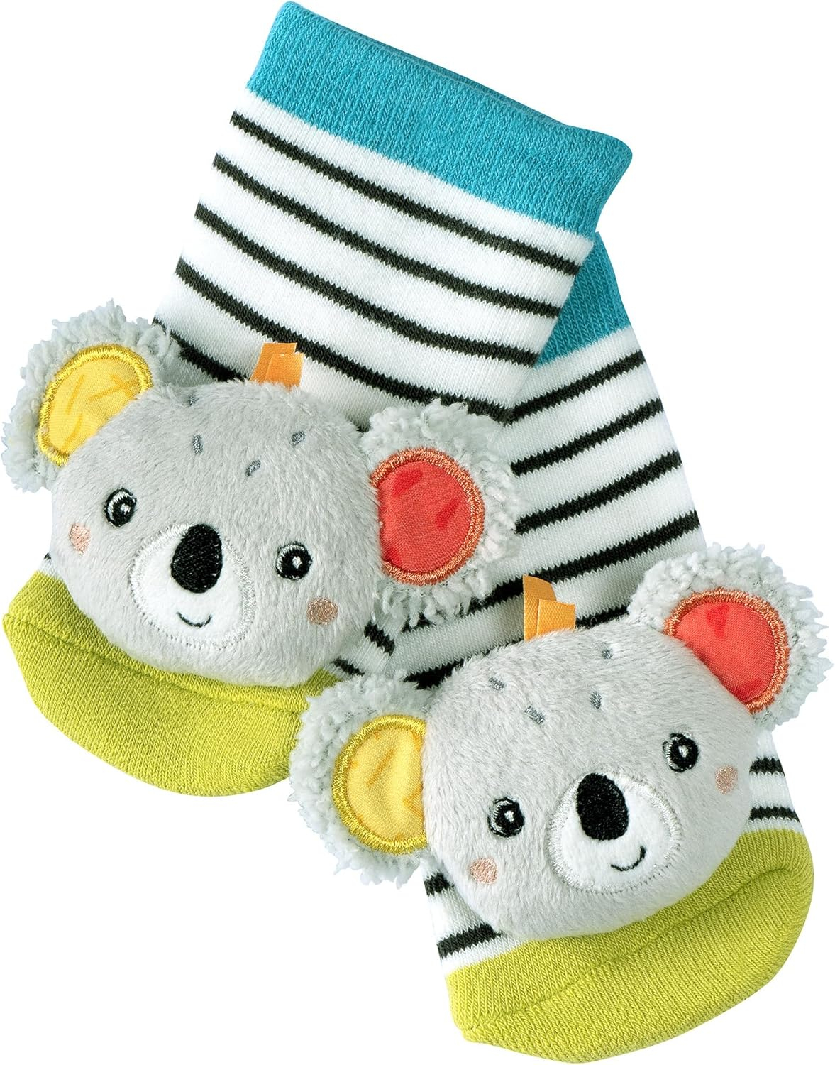 Fehn Koala Calcetines de Sonajero para Bebé, Calcetines de Bebé con Función de Sonajero, para Promover Habilidades Motoras, Ropa de Bebé Óptima como Primeros Calcetines