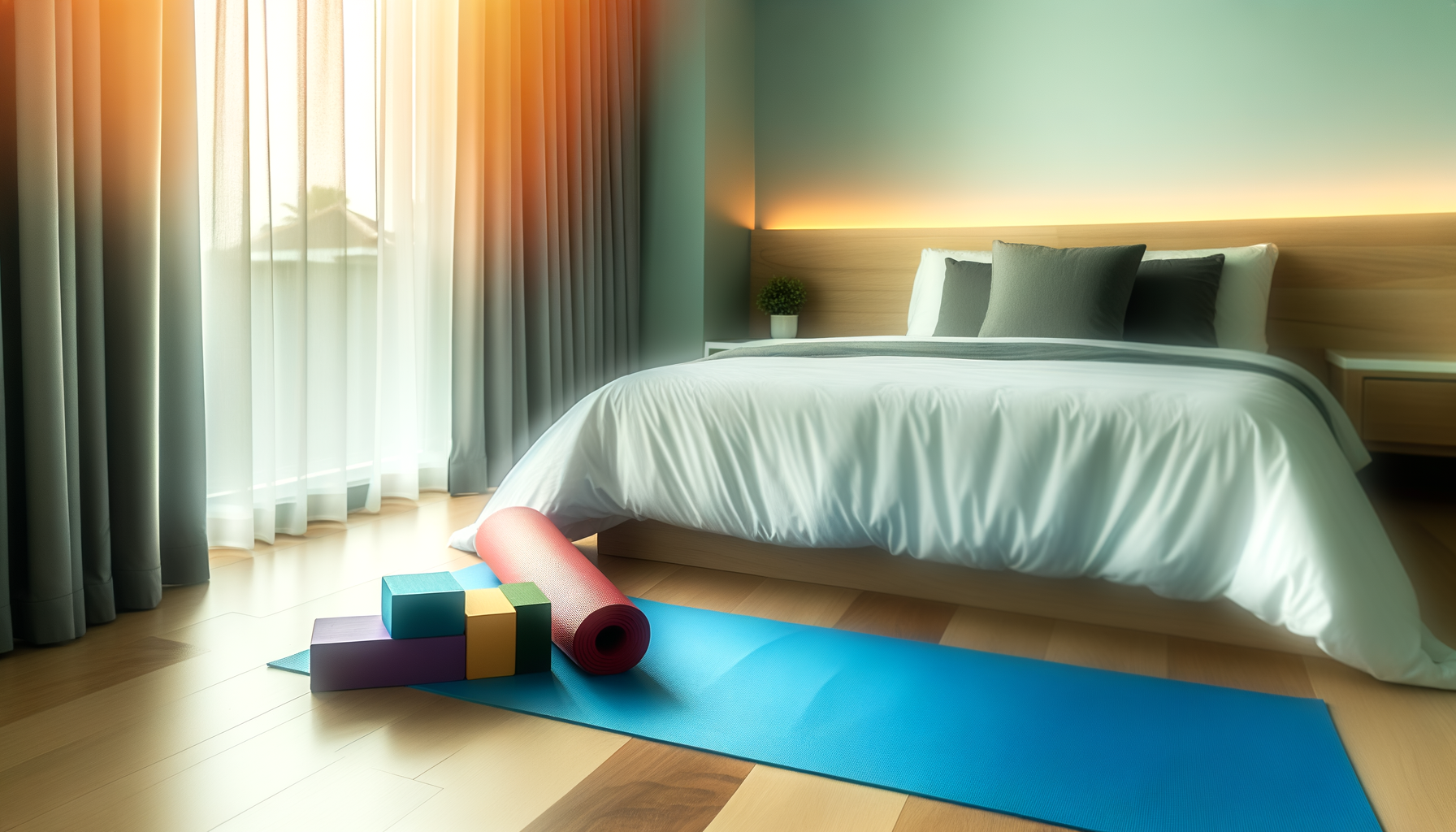 Idea con Equipamiento para Ejercicio en Casa en Dormitorio