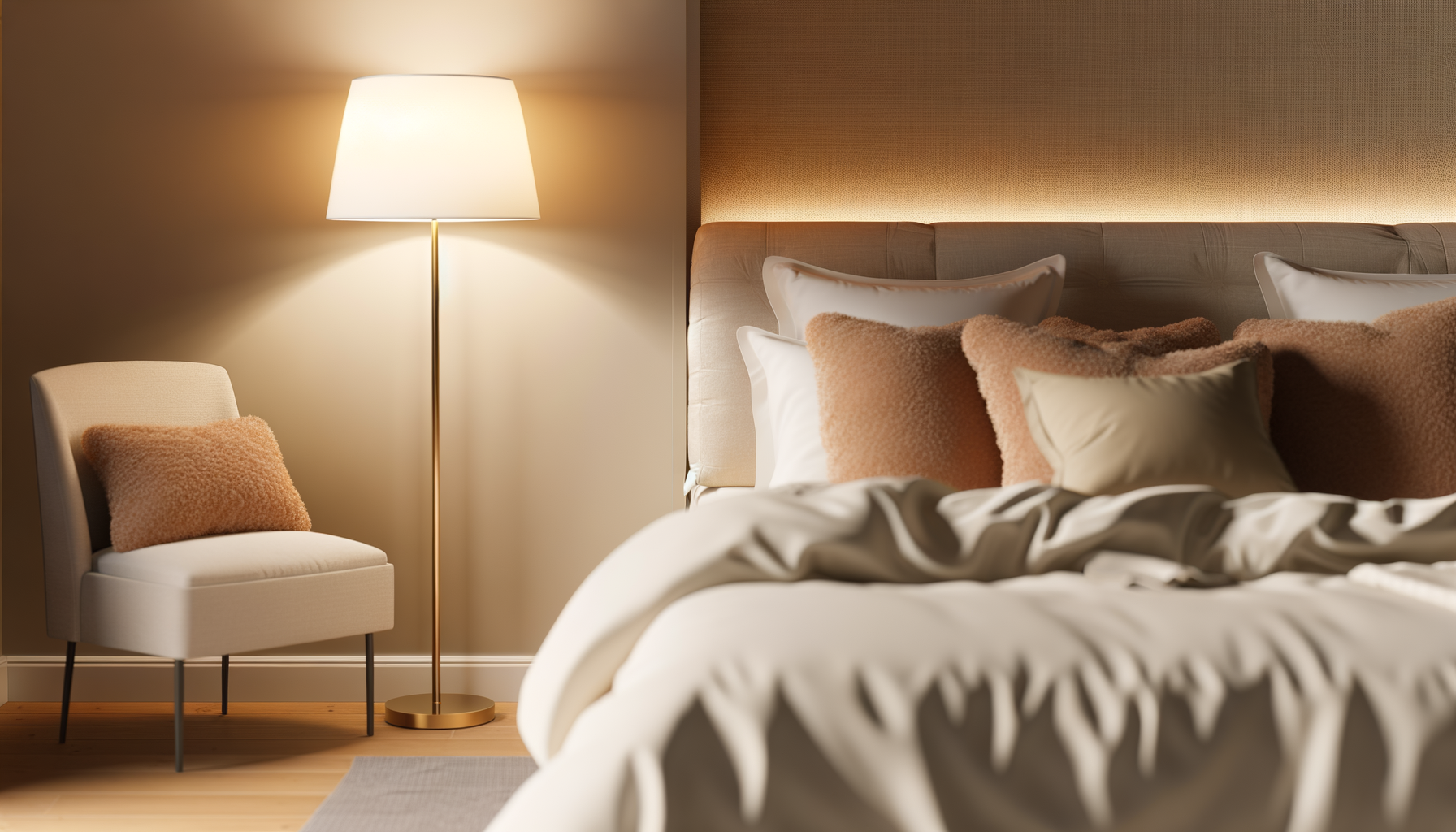 Idea con Lámparas de pie en Dormitorio