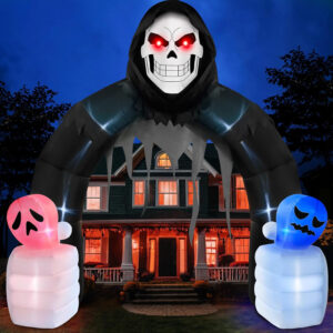 Danxilu 10 pies Arco Hinchable Halloween Gigante con Luces LED integradas, Inflables Halloween decoración Arco La Parca de de Patio ara Interiore Exterior, Fiesta, Jardín, Césped