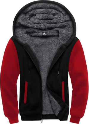 SwissWell Sudadera con Capucha Hombre Forro Polar Chaqueta de Invierno Cálido Sudaderas Hombre con Cremallera Hoodie con Bolsillos