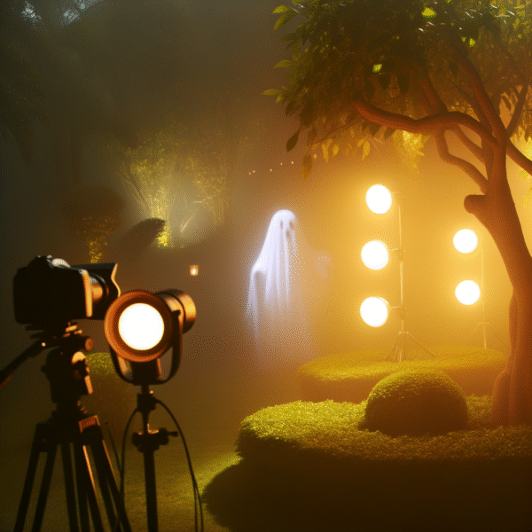 Idea Decoración Exterior Halloween Luces de Fantasmas