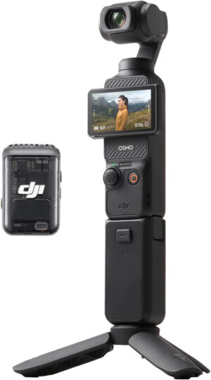 DJI Pack para Creadores Osmo Pocket 3, cámara con CMOS 1» y 4K/120 fps, estabilización en 3 Ejes, Seguimiento de Caras/Objetivos, Enfoque rápido, Incluye micrófono Sonido nítido, pequeña