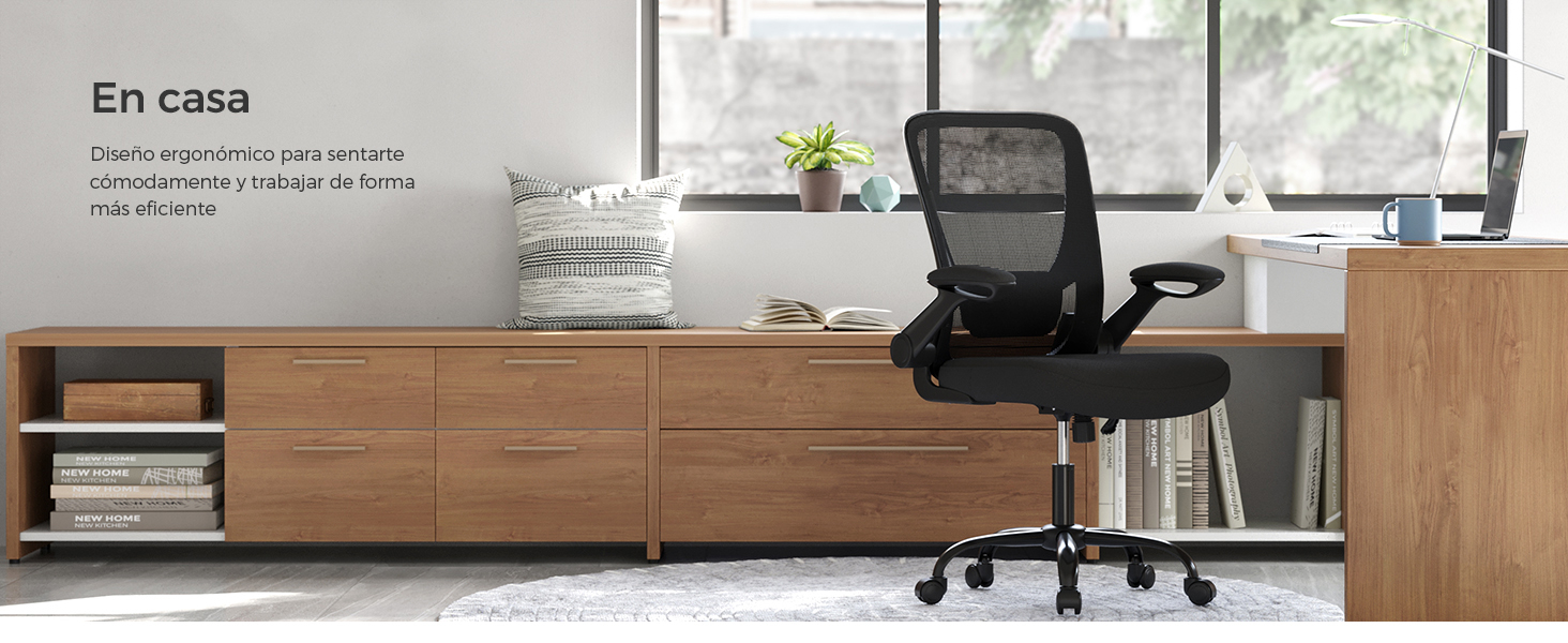 Black office chair by a window