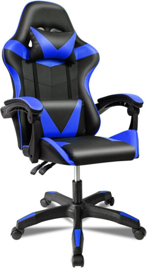TLV-AM-CGC11-WHITE Gaming Chair Racing Gamer Recliner Video Games PC