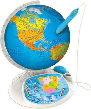 Clementoni Globo Terráqueo Interactivo, bola del mundo interactiva con sonido y App, a partir de 7 años, idioma español (55117), Multicolor (copia)