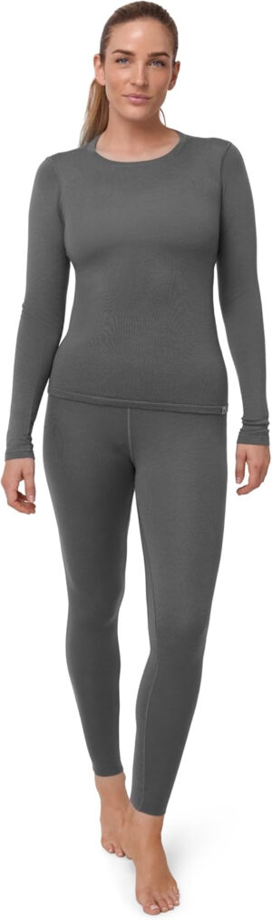 DANISH ENDURANCE Conjunto Térmico Lana Merino Mujer, Camiseta Térmica y Pantalón, Ropa Interior Lana Merino