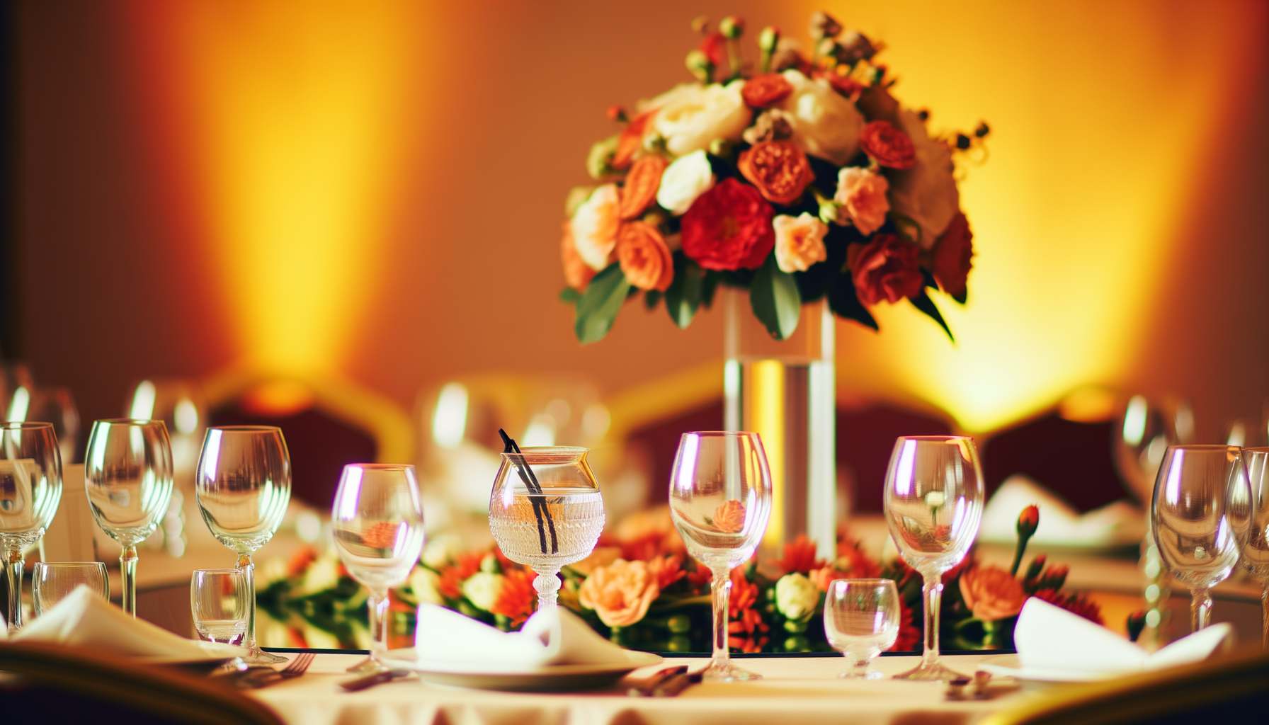 Idea con Jarrones y Floreros De Cristal en Centro de Mesa, Boda