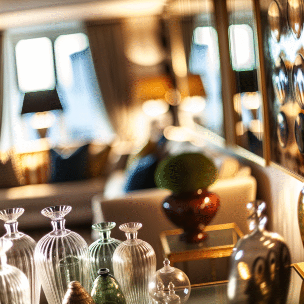 Idea Jarrones y Floreros De Cristal Salón Acogedor