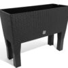 Jardinera Rato 72 litros con riego en color antracita 80 x 33 x 65 cm con patas